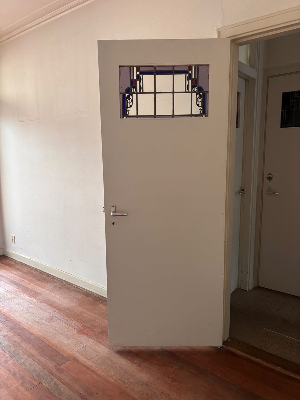 3x Binnendeuren jaren 30 met glas in lood (211x82 cm), Ophalen, Gebruikt, 80 tot 100 cm, Binnendeur