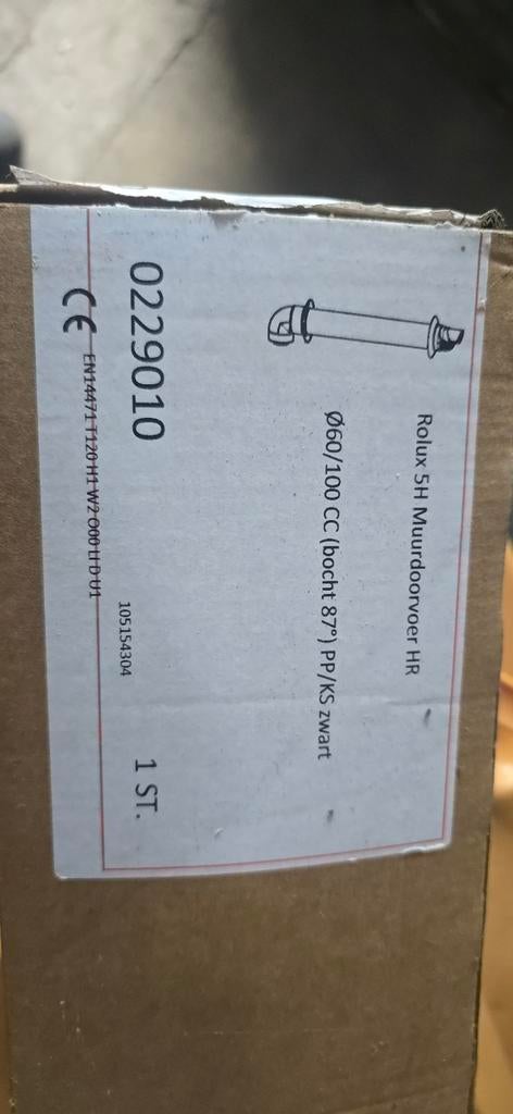 Roflux SH Muurdoorvoer HR Ø60/100 CC Zwart, Doe-het-zelf en Verbouw, Ophalen of Verzenden