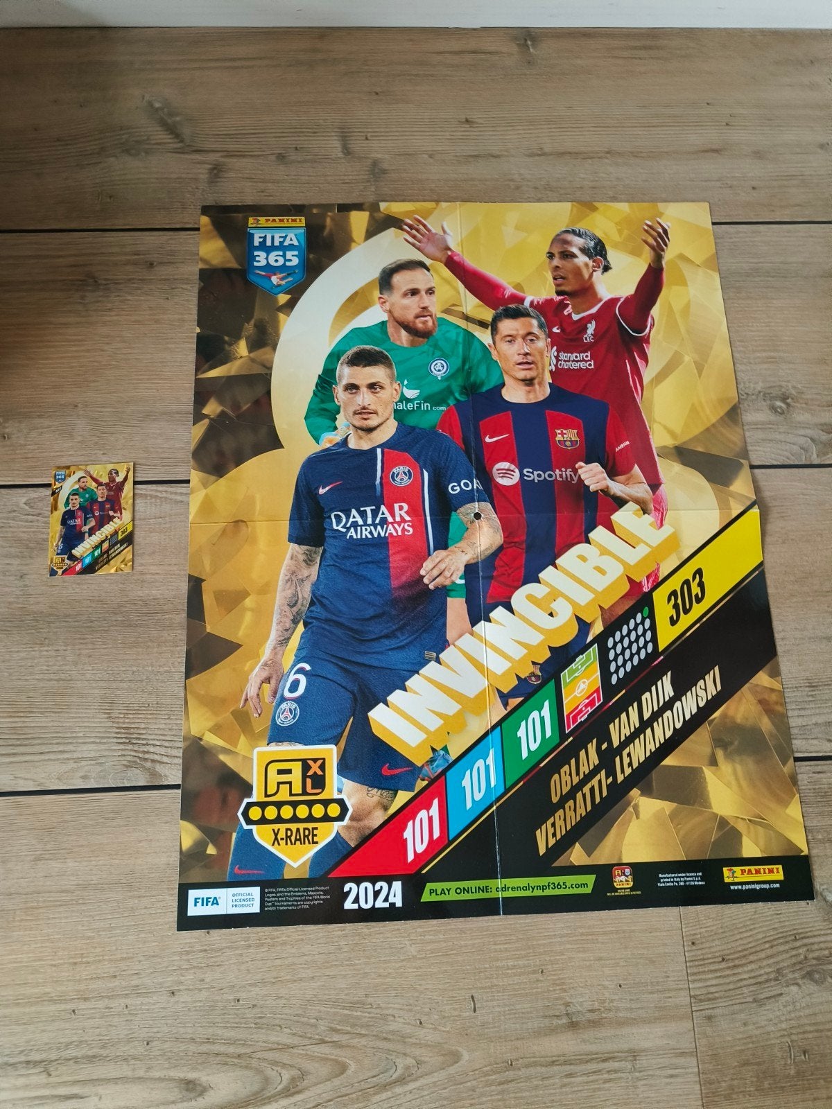 Panini FIFA 365 2024 Adrenalyn XL X-Rare Kaart + Poster, Ophalen of Verzenden, Nieuw, Buitenlandse clubs, Spelerskaart