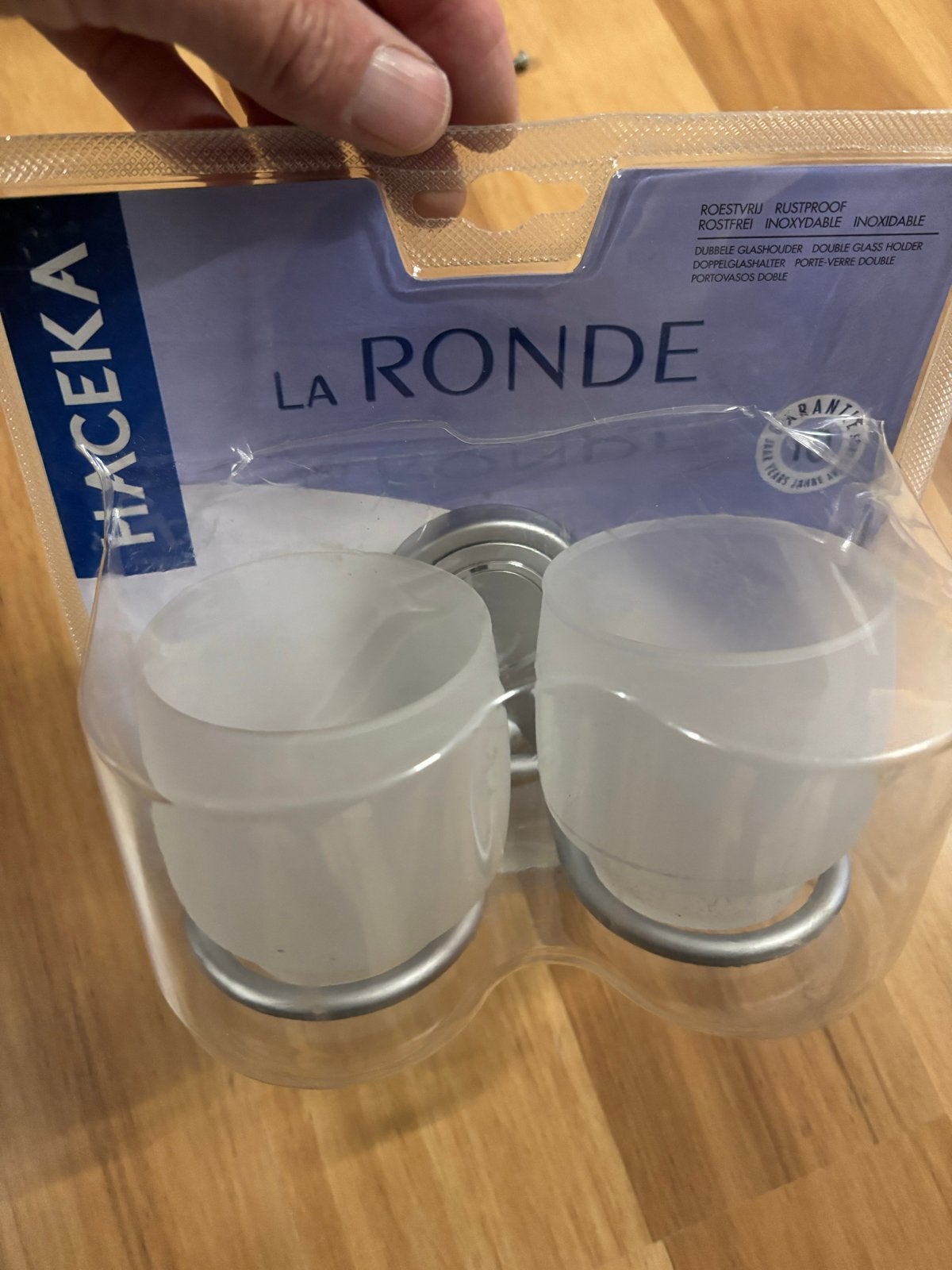 Haceka La Ronde dubbele glashouder, nieuw, Huis en Inrichting, Ophalen, Overige merken, Nieuw, Douche-accessoire