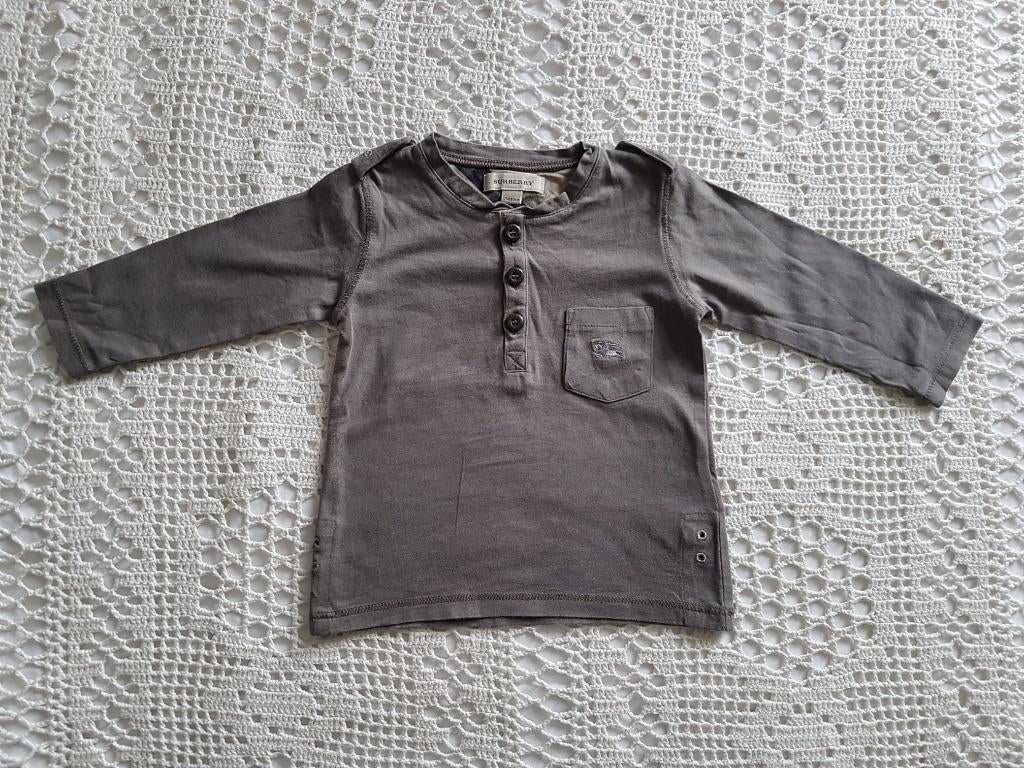 Burberry Baby longsleeve olijfgroen 80, Ophalen of Verzenden, Zo goed als nieuw, Jongetje of Meisje, Shirtje of Longsleeve