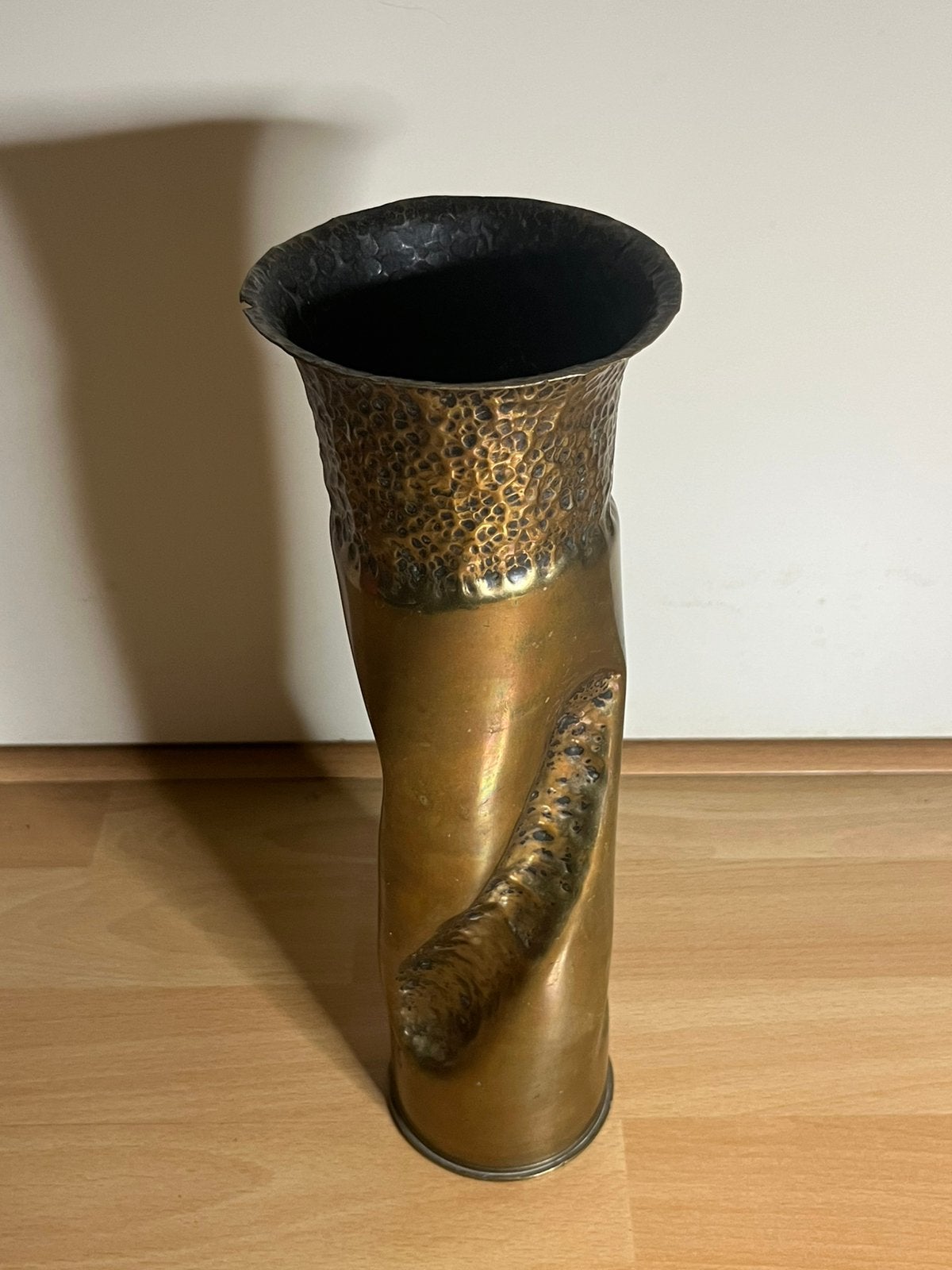 WO2 WW2 trench art 75 mm huls 1943 origineel, Ophalen of Verzenden, Amerika, Hulzen of Bodemvondsten