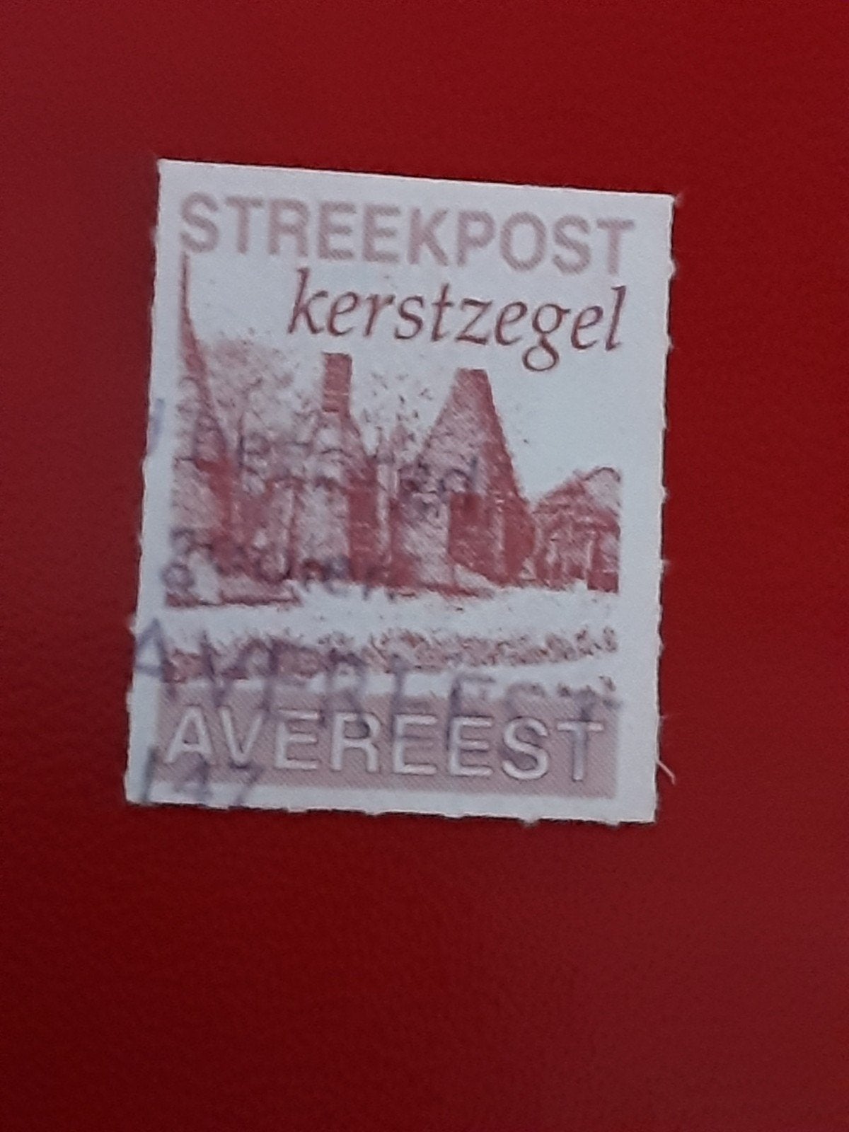 Streekpost Avereest.  Kerstzegel Purperrood  ( gest), Ophalen of Verzenden