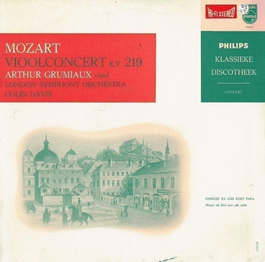 Mozart Arthur Grumiaux Vioolconcert K.V. 219, Kamermuziek, 10 inch, Verzenden, Zo goed als nieuw