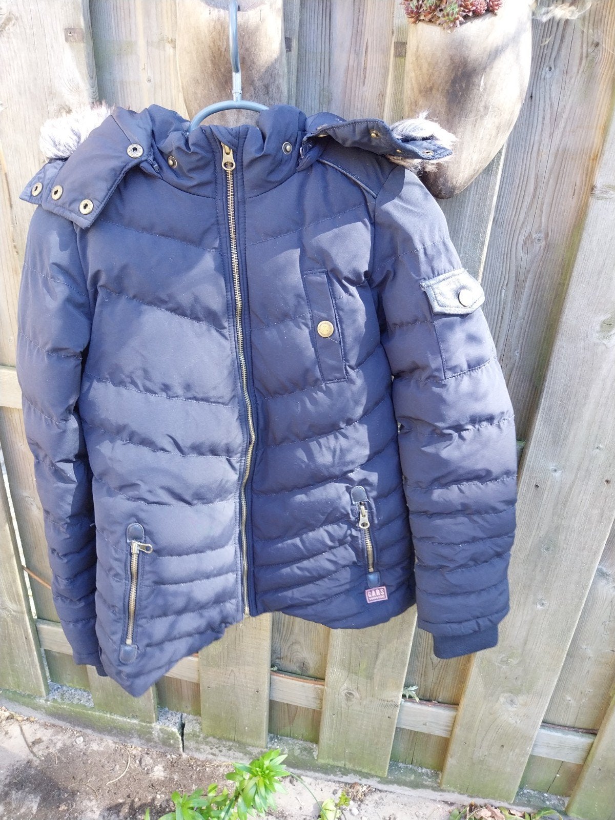 Cars Jeans winterjas met capuchon en bontkraag, Meisje, Ophalen of Verzenden, Zo goed als nieuw, Cars