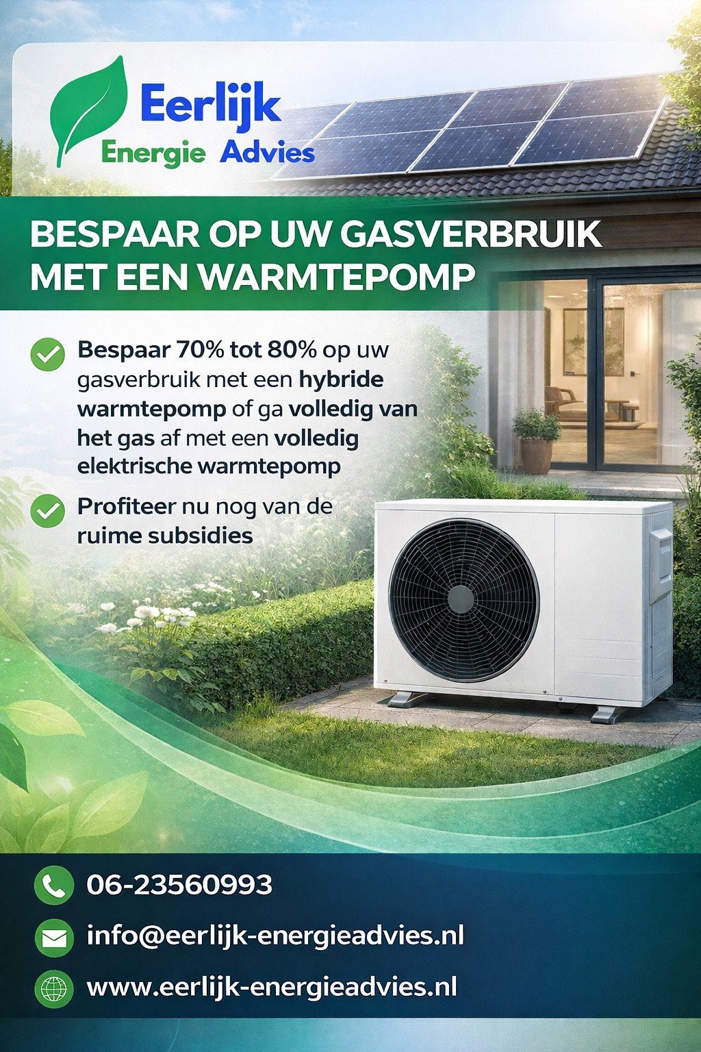 (Hybride) Warmtepomp incl. installatie, bespaar tot 80% gas, Ophalen of Verzenden, Nieuw