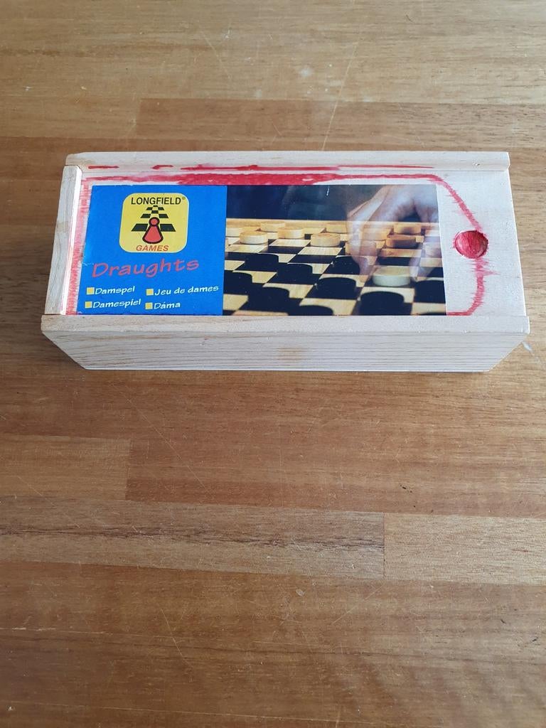Longfield damschijven, damstenen,  dammen, Hobby en Vrije tijd, Gezelschapsspellen | Bordspellen, Een of twee spelers, Ophalen of Verzenden