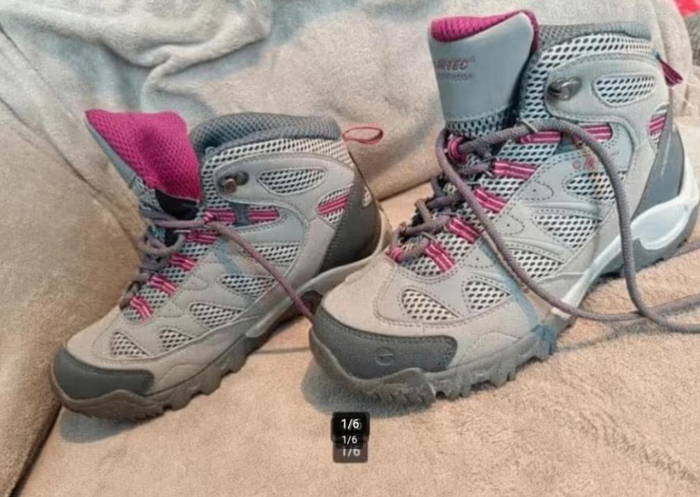 Hi tec bergschoenen 1x gebruikt 24cm waterproof, Schoenen, Ophalen of Verzenden, Zo goed als nieuw