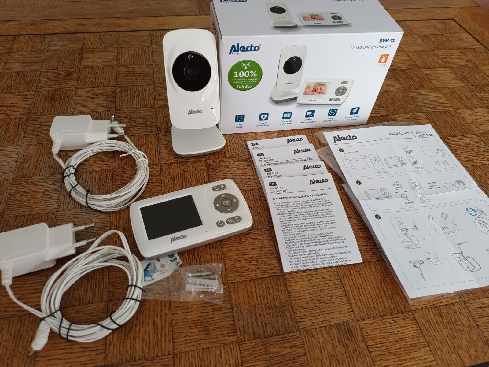 Alecto DVM-71 Video Babyfoon met Camera, Kinderen en Baby's, Ophalen of Verzenden, Zo goed als nieuw, 250 meter of meer, Camera