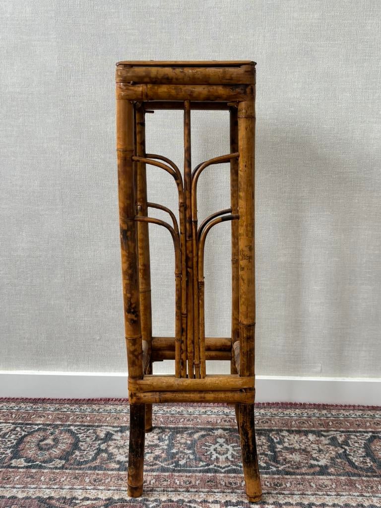 Vintage plantenstandaard bamboe 19.5x65.5 cm, Ophalen