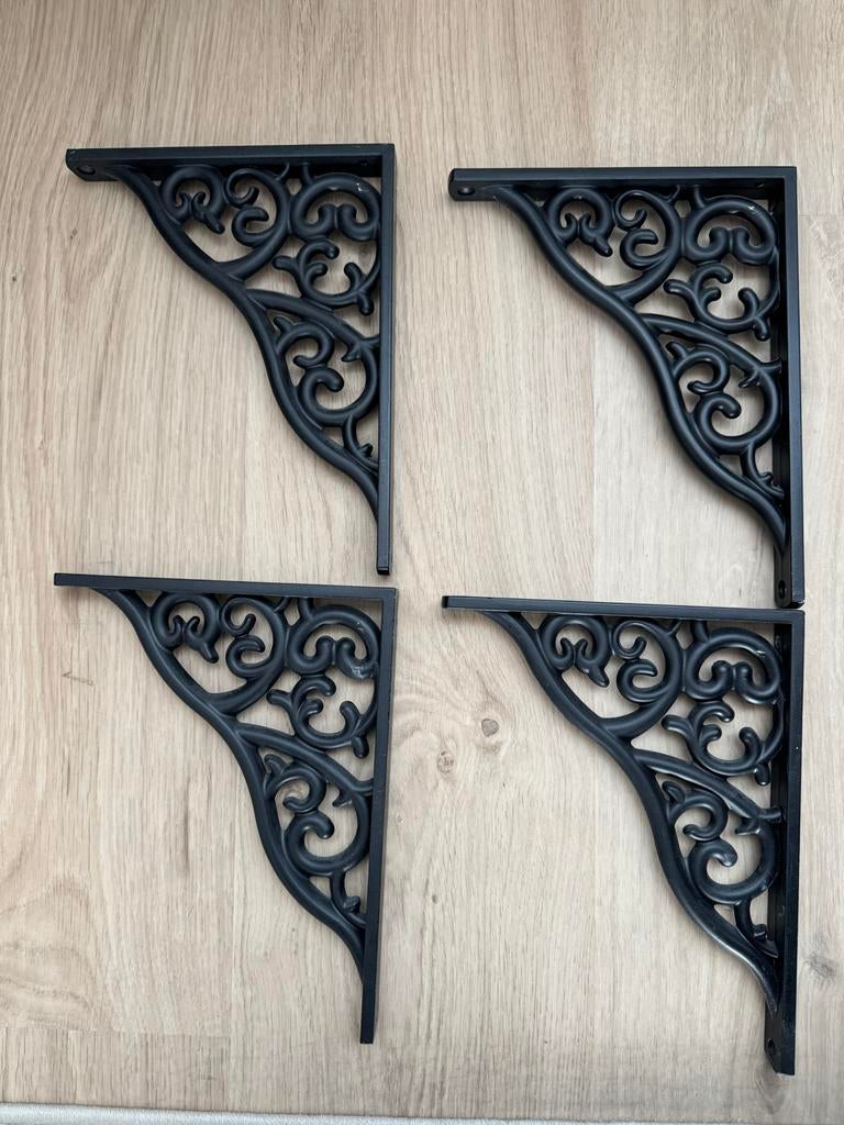 Duraline plankdrager Baroque mat zwart 18x23 cm, 4st, Ophalen, Gebruikt
