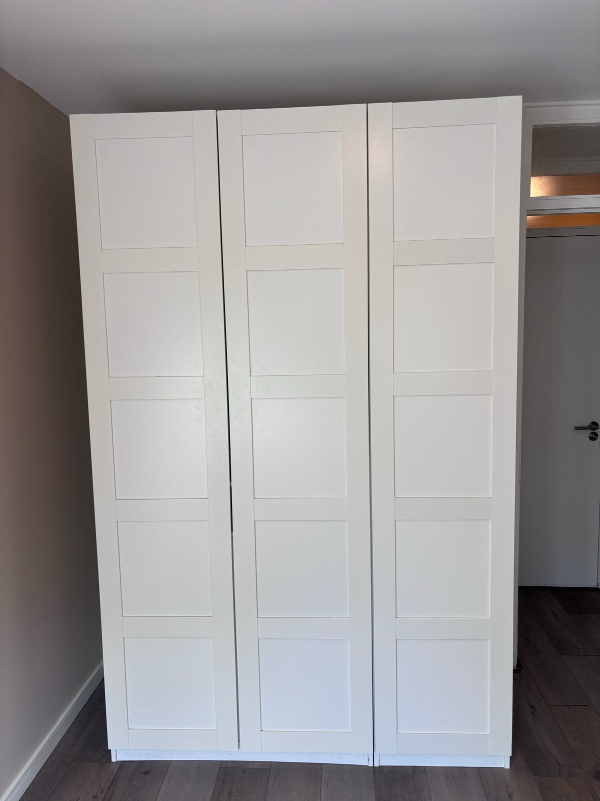 Witte ikea PAX kledingkast met 3 deuren en lades van binnen, Ophalen, Gebruikt, 200 cm of meer, 150 tot 200 cm