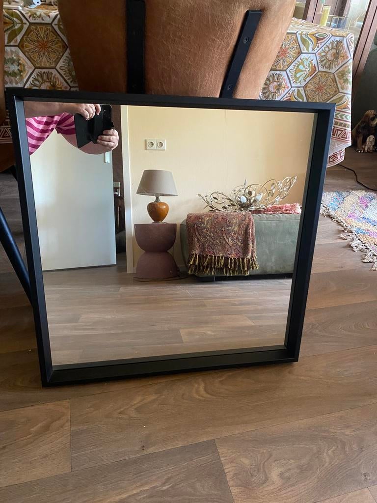 Spiegel zwart, Ophalen, Minder dan 50 cm, Zo goed als nieuw, Minder dan 100 cm