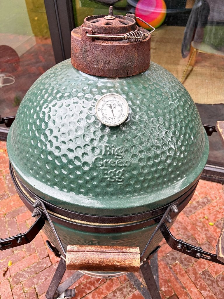 Big Green Egg Medium (M) – Compleet en in zeer nette staat, Tuin en Terras, Houtskoolbarbecues, Ophalen, Gebruikt, Green Egg, Met accessoires