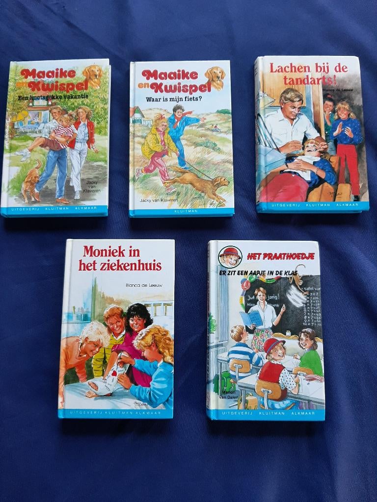 5 boekjes serie Klavertje vier,  Kluitman, 6-9 jaar, Ophalen of Verzenden, Gelezen, Bianca de Leeuw 2x, Jacky van Klaveren 2x, Marion van Dalen 1x