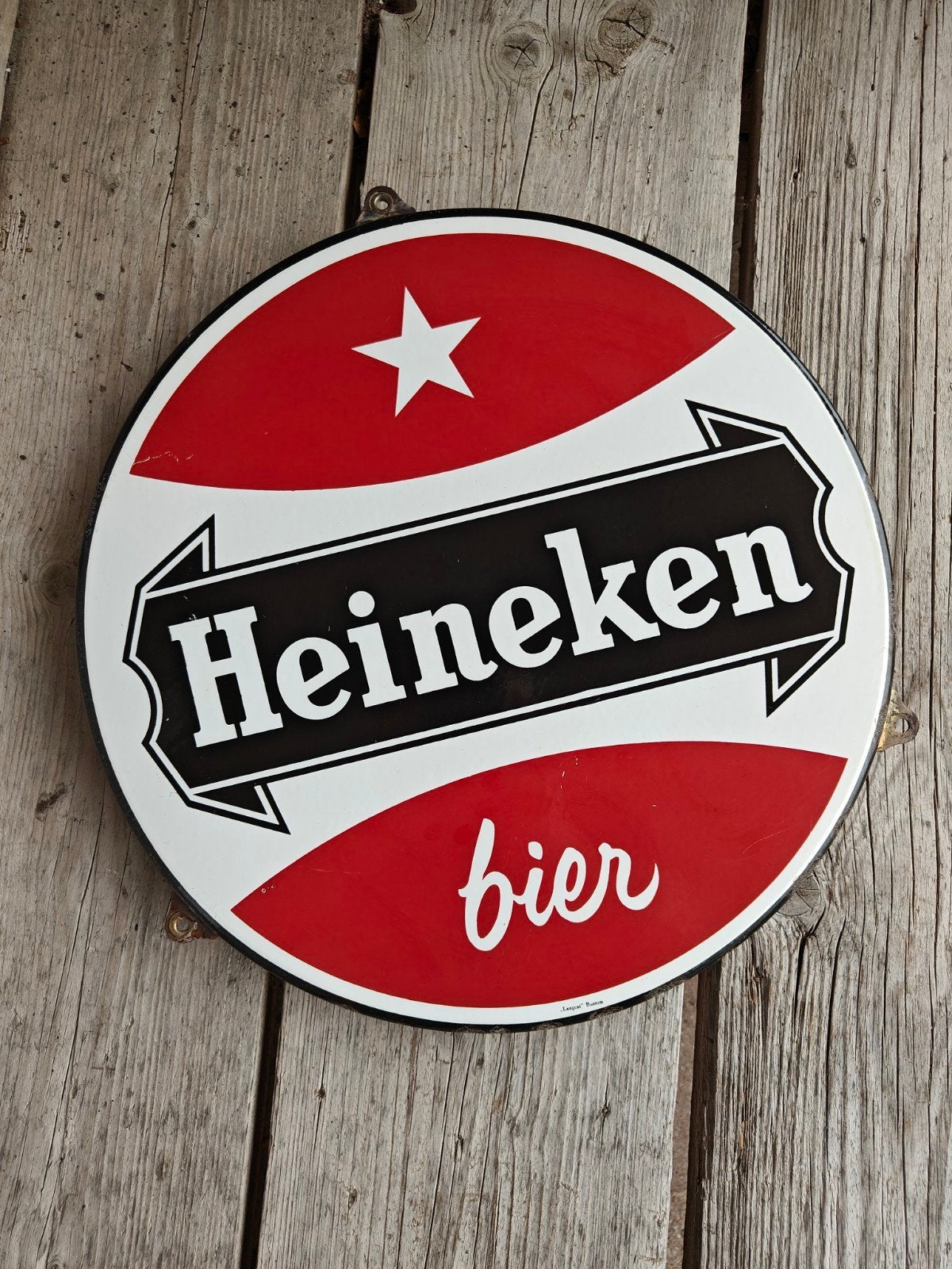 Emaille reclamebord - Heineken bier, Ophalen of Verzenden, Gebruikt, Reclamebord