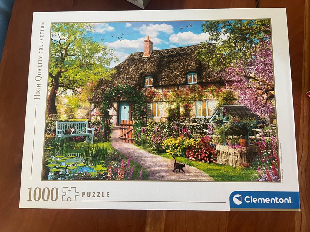 Clementoni Legpuzzel 1000 stukjes - Cottage met tuin, Ophalen of Verzenden, Zo goed als nieuw