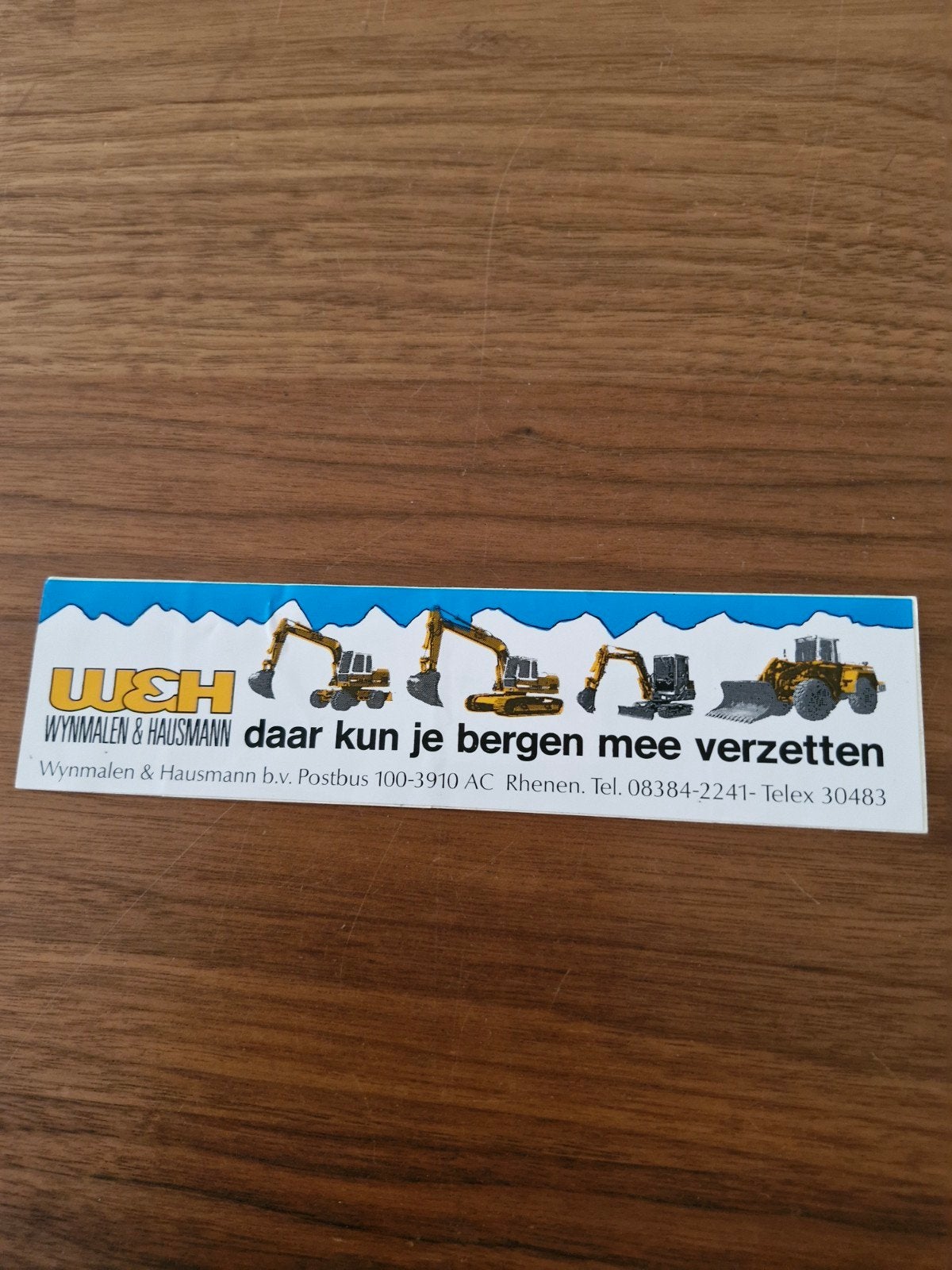 1110 Sticker Wynmalen & Hausmann - Bouwmachines 20x5 cm, Ophalen of Verzenden, Nieuw, Overige typen