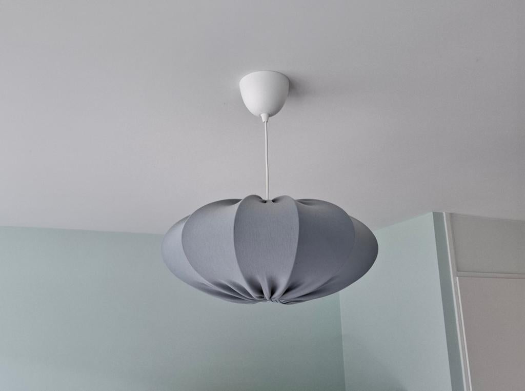 Ikea lamp turkoois Inclusief pendel & lampje, Ophalen of Verzenden, Zo goed als nieuw, Stof, Minder dan 50 cm