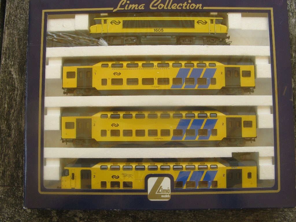 LIMA vierdelige set NS met dubbeldekkers m afbeelding tijger, Treinset, Gelijkstroom, Ophalen of Verzenden, Lima