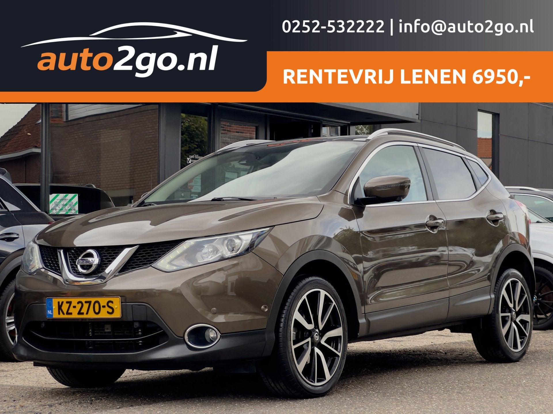 Nissan QASHQAI 1.2 AUT ACTIE! BETAAL NU 50% 6950 DE REST IN, Dealer onderhouden, Gebruikt, 4 cilinders, Bruin