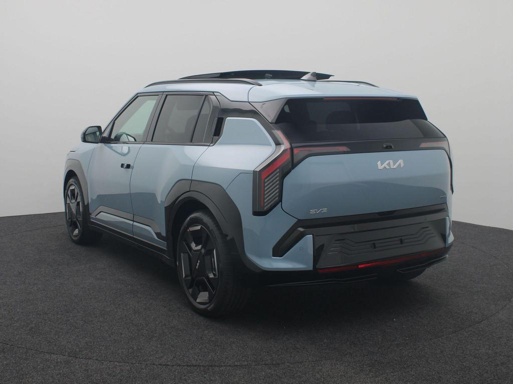 Kia EV3 GT-Line 81.4 kWh | Vegan Leder | Open Dak | Stoelver, Auto's, Kia, 510 min, Verwarming stoelen achter, Blauw, Origineel Nederlands