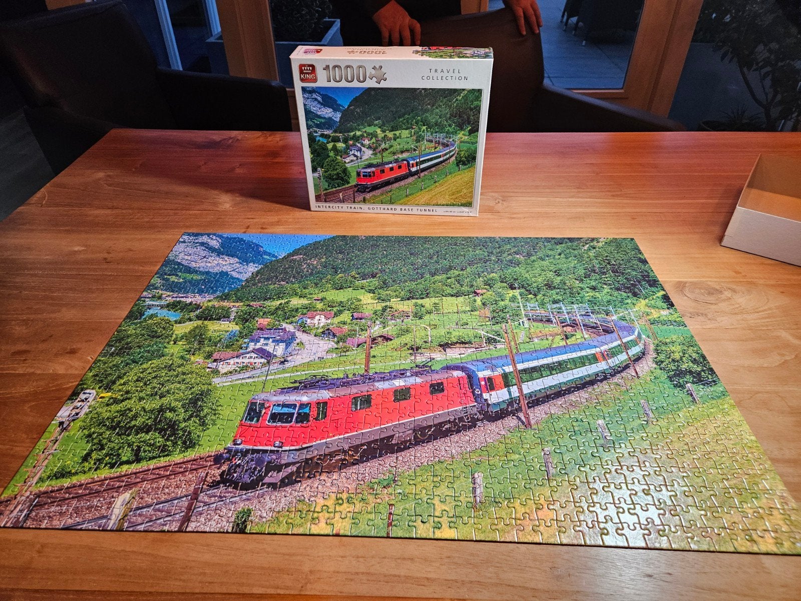 Puzzel King 1000 stukjes - Intercity Train Gotthard, Ophalen of Verzenden, Gebruikt, King