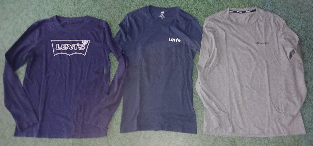 B) 3 X T-shirt / 2X Levis/1X champignon / maat S, Ophalen of Verzenden, Zo goed als nieuw, Maat 46 (S) of kleiner, Overige kleuren