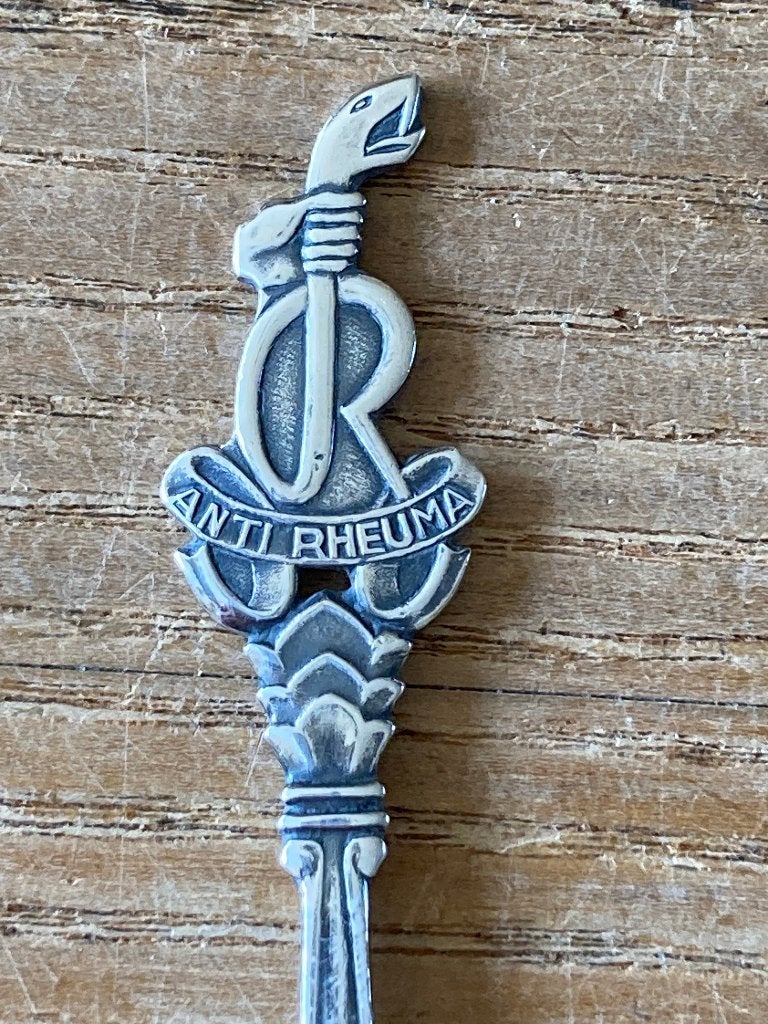 Vintage verzilverde theelepeltje GN Gero 90 Anti Rheuma, Ophalen of Verzenden
