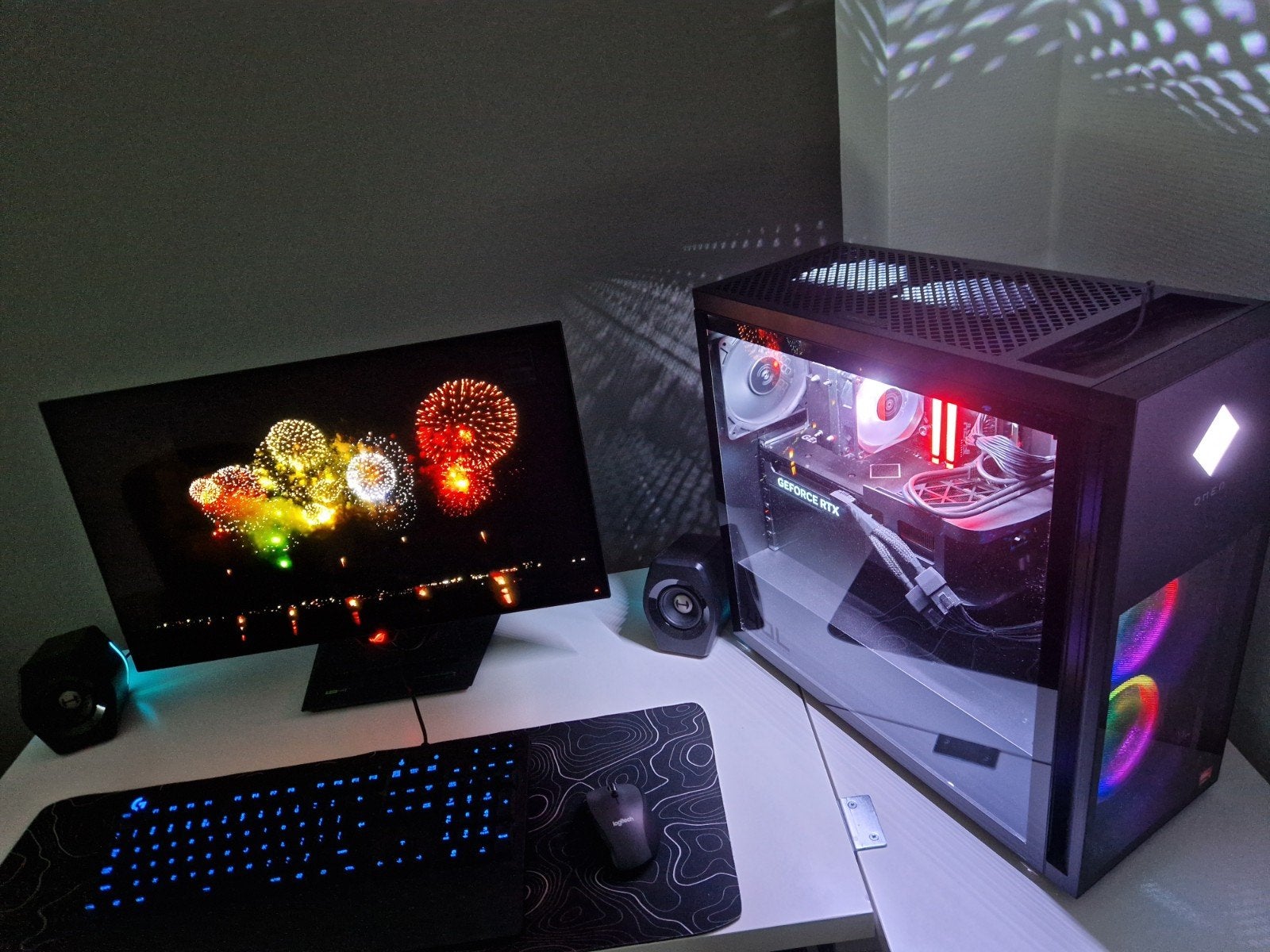 HP OMEN 40L Gaming PC met ASUS ROG STRIX OLED Monitor, Computers en Software, Desktop Pc's, Ophalen, HP Omen, Gebruikt, 32 GB