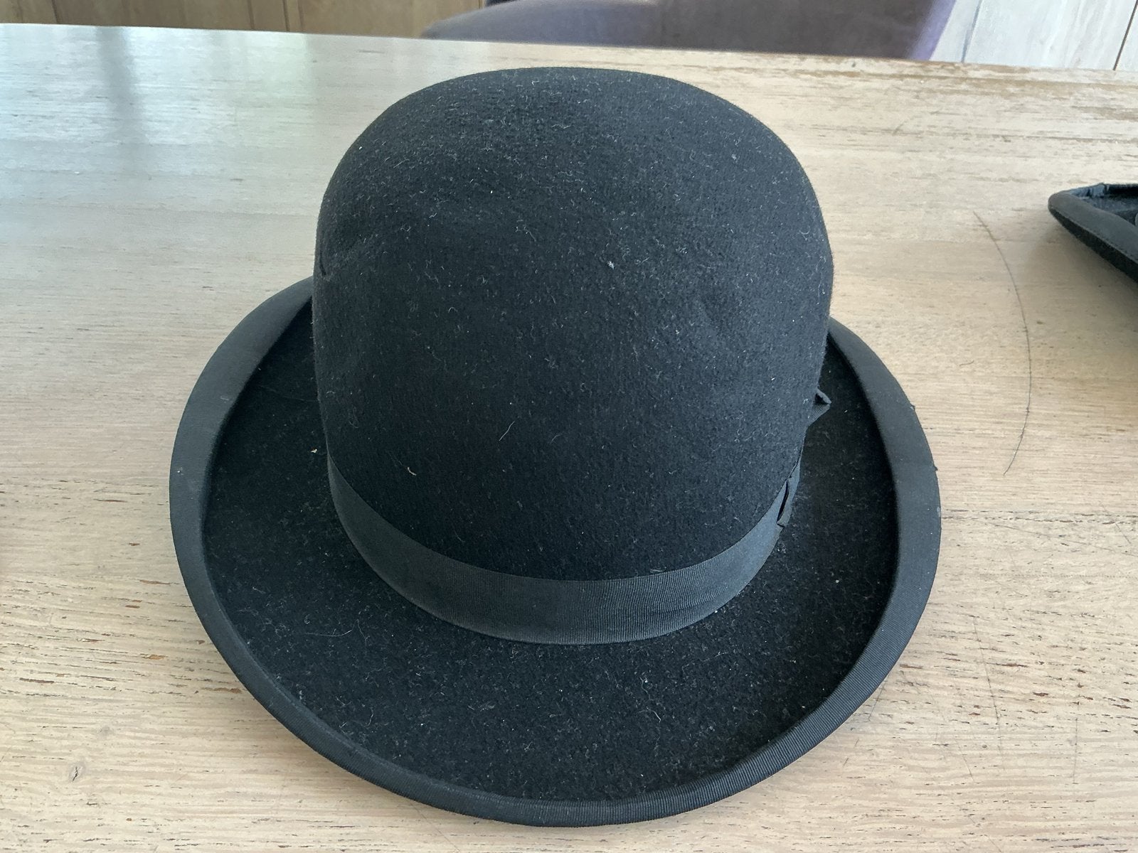 Vintage Zwarte Bolhoed -Klassiek en Stijlvol.Antieke bolhoed, Ophalen of Verzenden