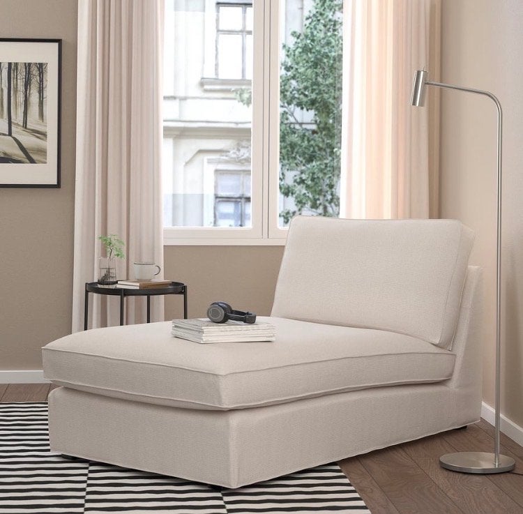 IKEA KIVIK chaise longue - Lichtbeige - Zo goed als nieuw, Huis en Inrichting, Ophalen, Eenpersoons, Zo goed als nieuw, Minder dan 150 cm