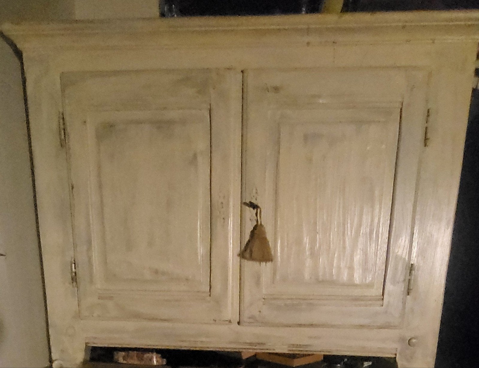 2 Vintage kasten, wit, 1 met 3 laden en 1 met kast deurtjes, Ophalen