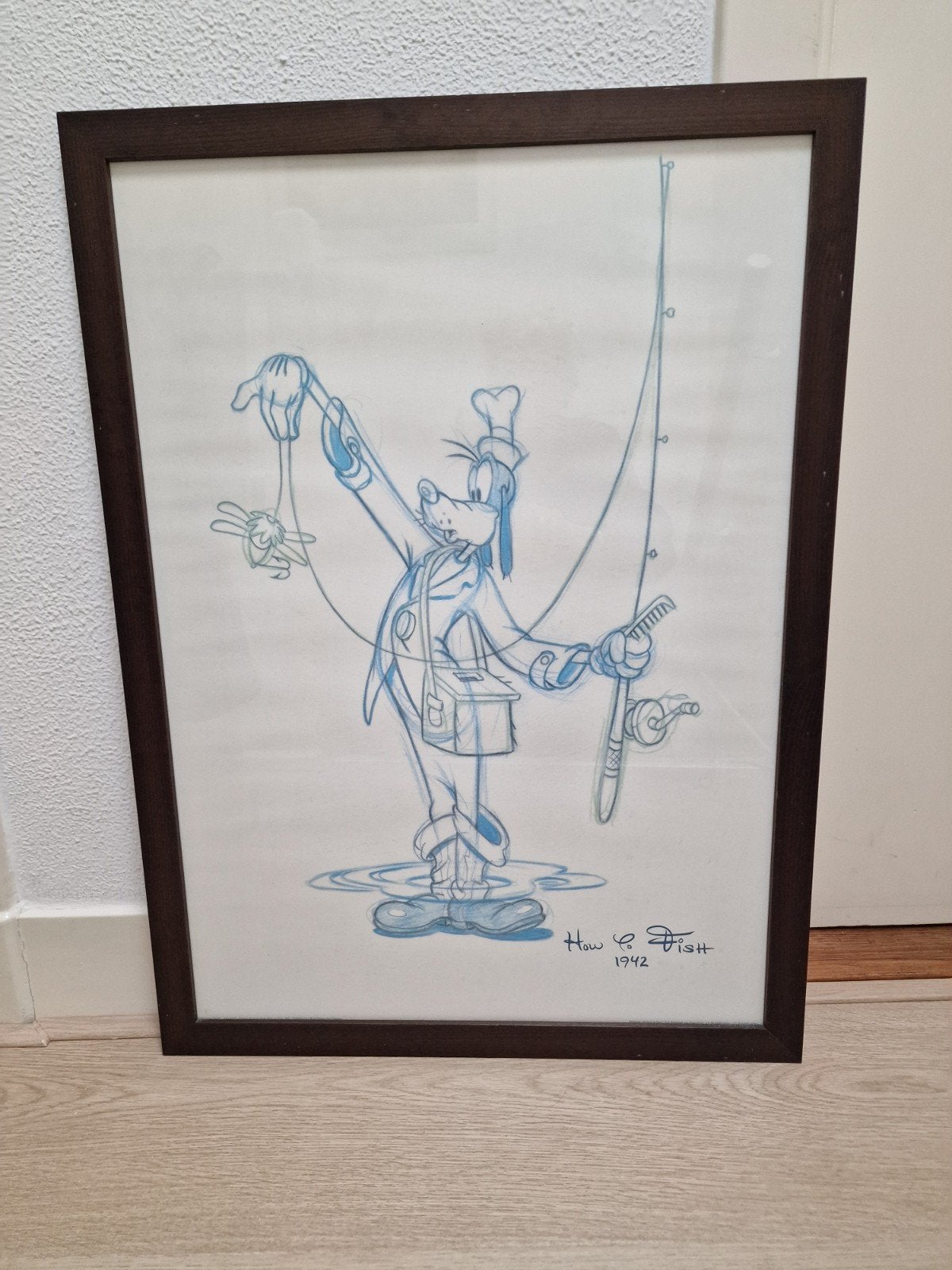 Mooi groot schilderij van Goofy, Ophalen of Verzenden, Goofy of Pluto, Zo goed als nieuw