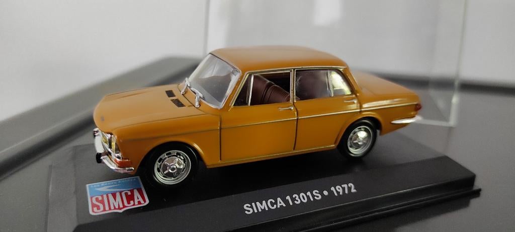 Simca 1301S oranje 1972, 1:43 in vitrinedoosje, Ophalen of Verzenden, Nieuw, Auto, Overige merken