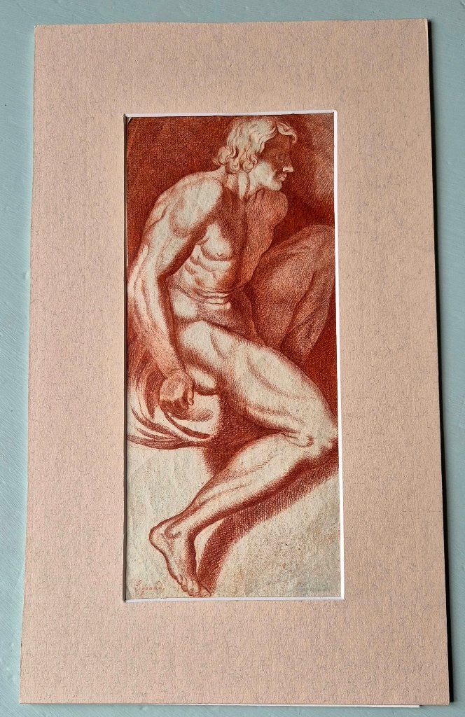 Originele tekening gesigneerd 'Legrand' eind 18e eeuw, Antiek en Kunst, Kunst | Schilderijen | Klassiek, Verzenden, Portret of Personen