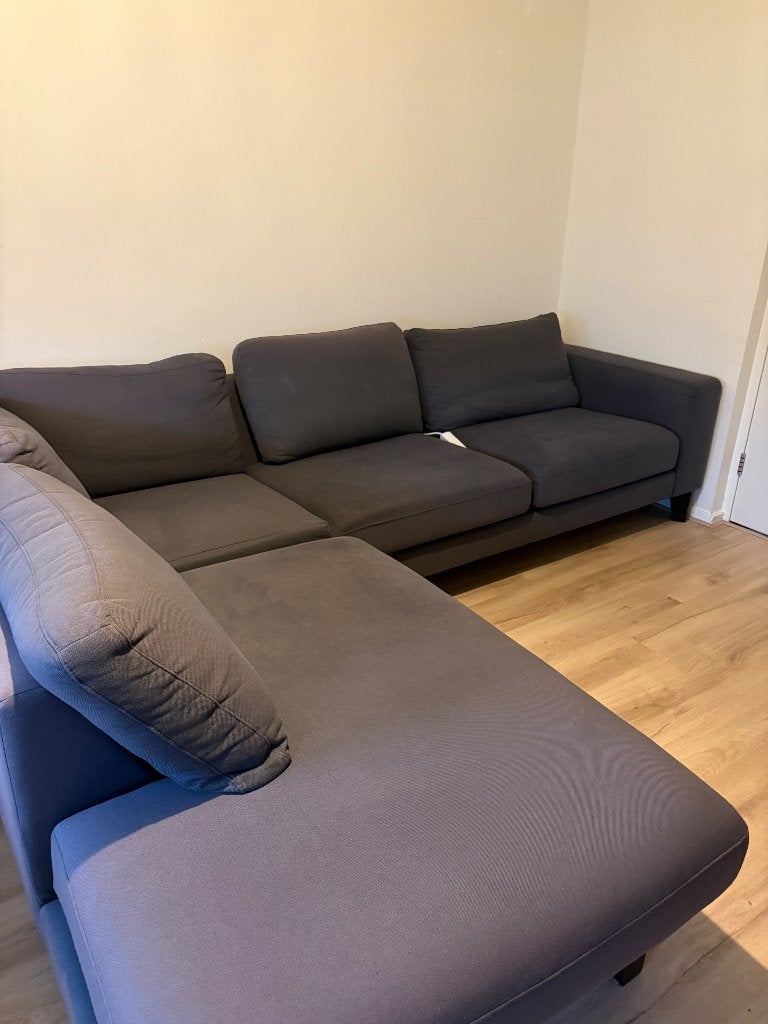 Bank, Huis en Inrichting, Banken | Bankstellen, Ophalen, 100 tot 125 cm, Hoekbank, Zo goed als nieuw