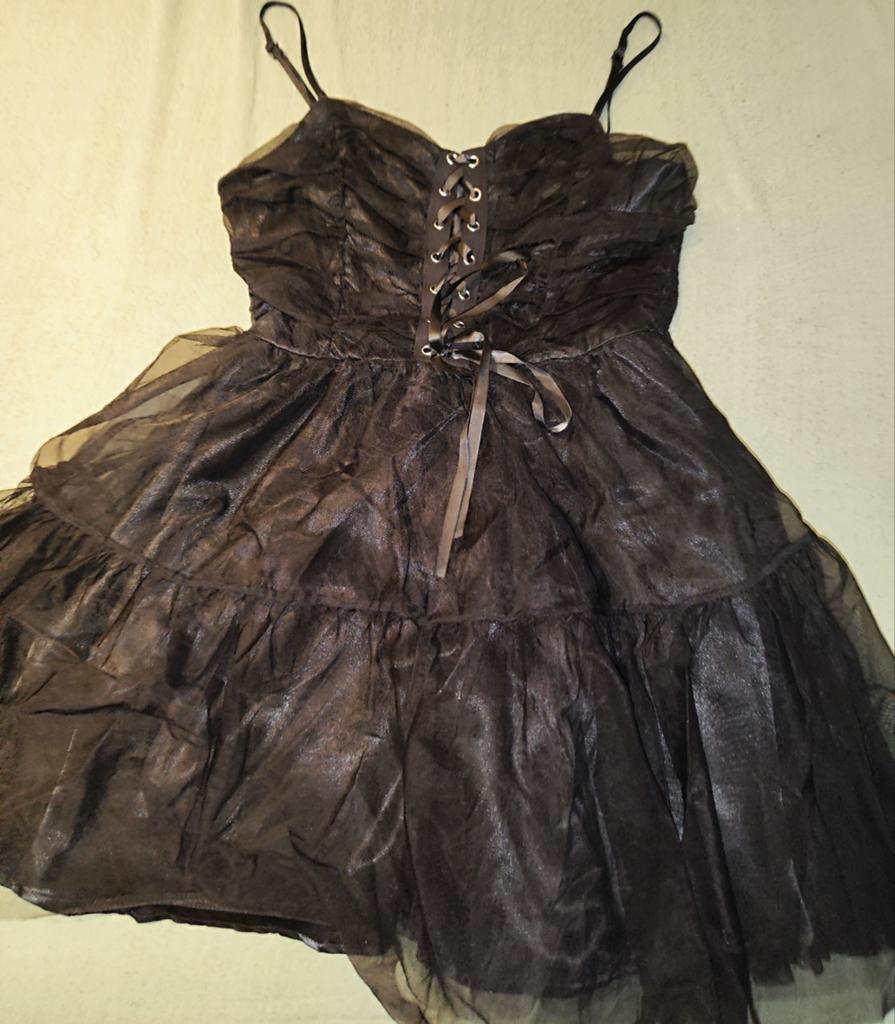 Zwart mini jurkje met korset detail, Kleding | Dames, Jurken, Maat 38/40 (M), Zwart, Ophalen of Verzenden, Knielengte