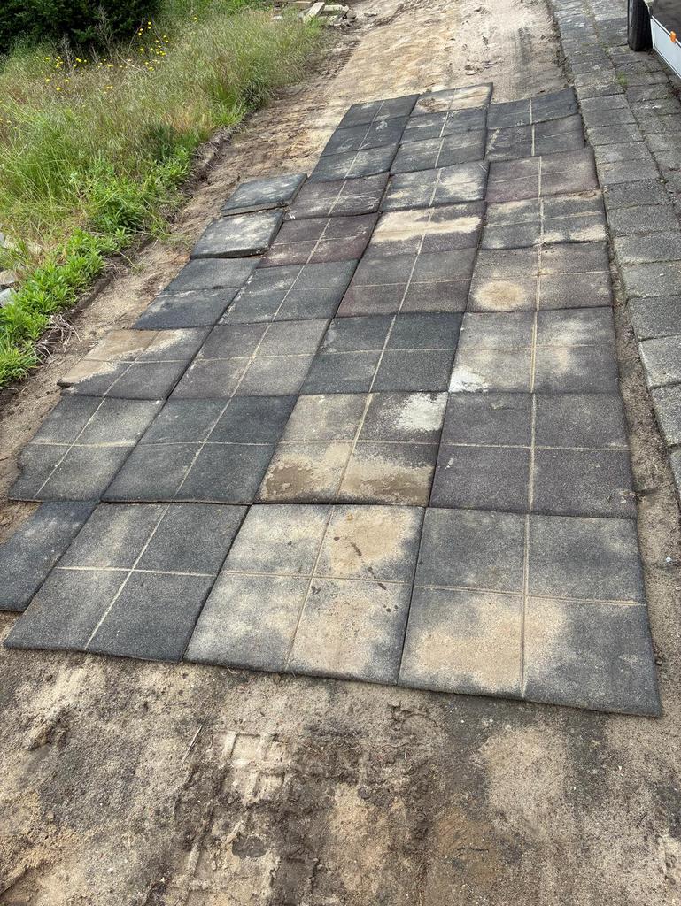 Rubber tegels voor spelen, zwembad, dieren anders 9,36 m2, Ophalen, Gebruikt, Overige typen, Rubber