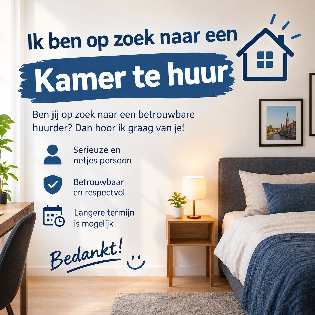 Kamer gezocht in Utrecht, Gouda, Amersfoort of omgeving, Utrecht