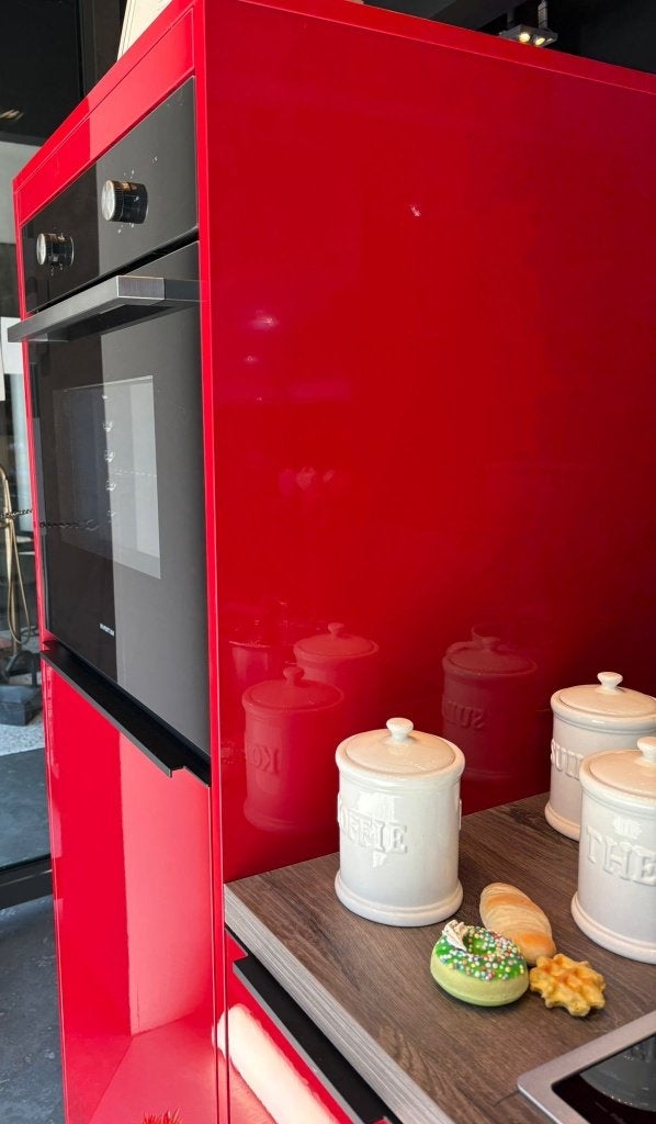3m rode keuken, Ophalen, Graniet of Steen, Hoekkeuken