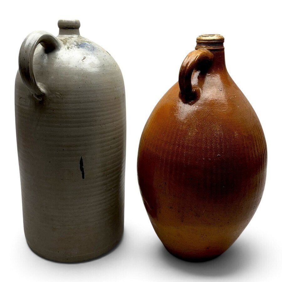 Twee gres kruiken, waarvan 1 18e eeuws nr. 4, Antiek en Kunst, Ophalen of Verzenden