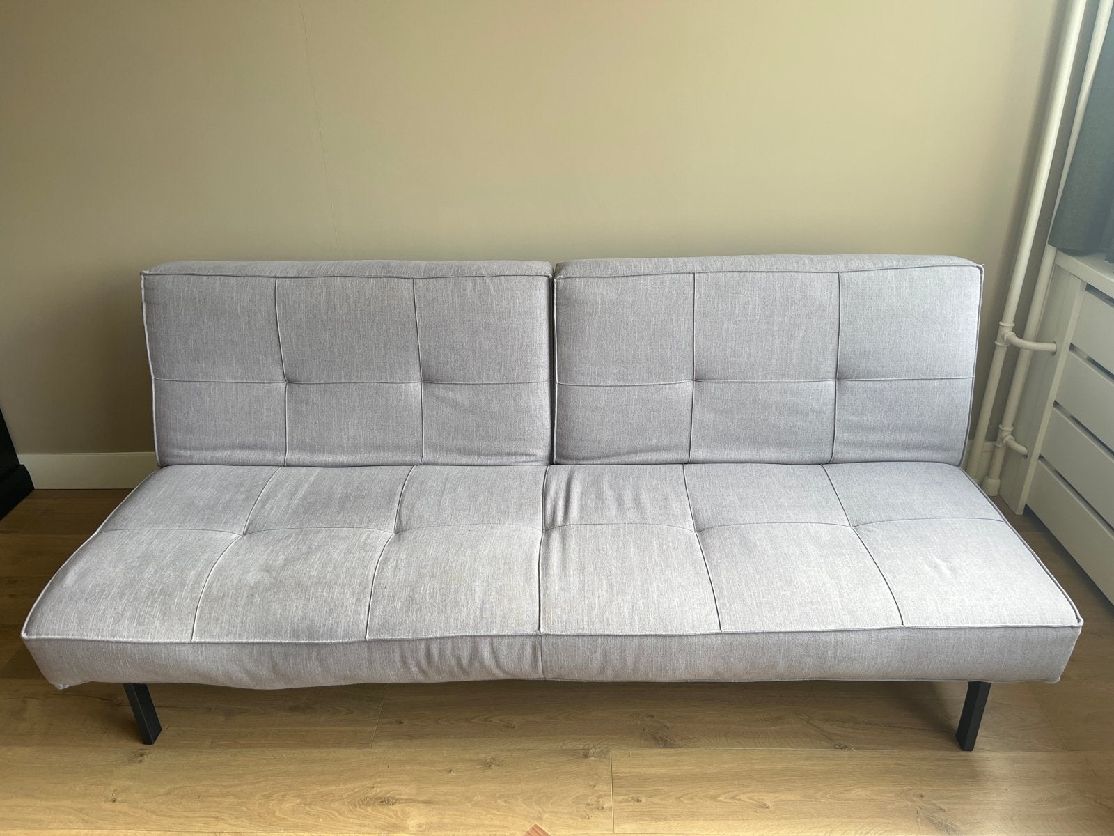 Grijze slaapbank GRATIS OPHALEN, Ophalen, Gebruikt, 100 tot 125 cm, 150 tot 200 cm