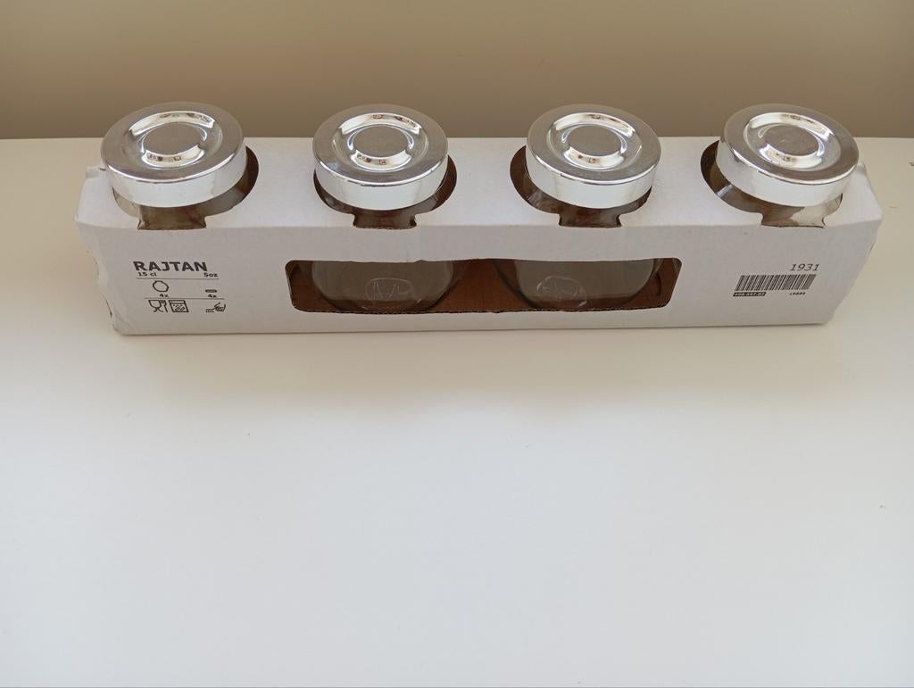 Nieuw - IKEA Rajtan kruidenpotjes 4 stuks, Ophalen of Verzenden, Nieuw, Glas