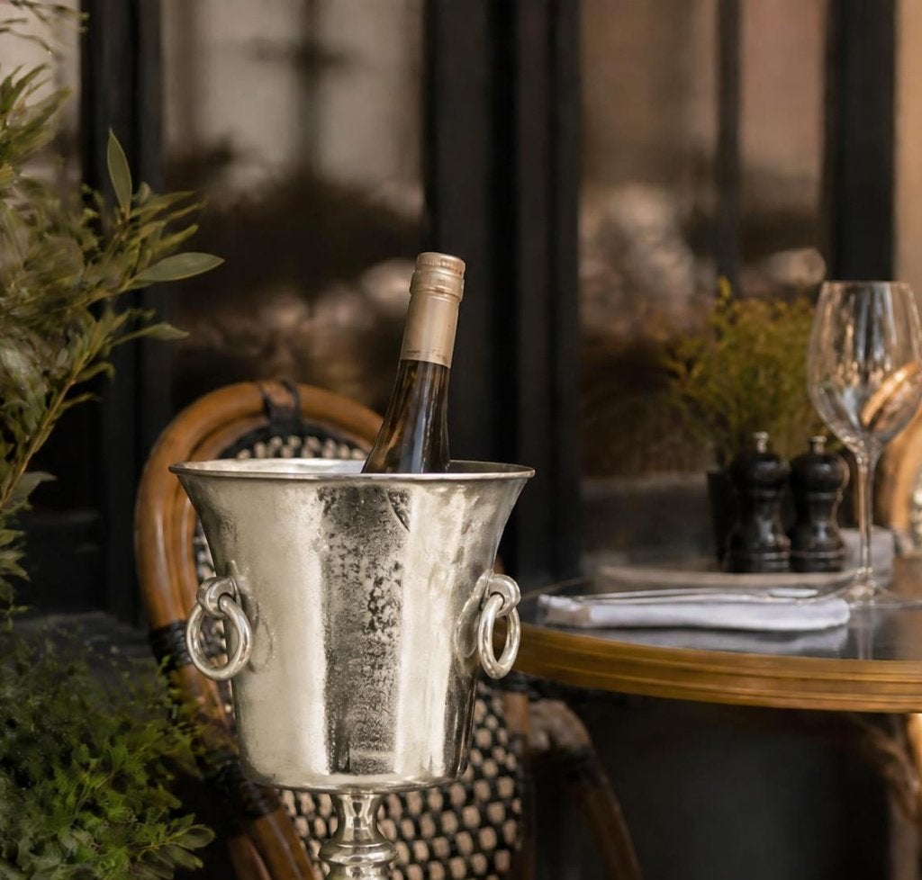Stijlvolle wijnkoeler op voet voor een luxe presentatie, Info@edvonline.nl, Nieuw, Ophalen of Verzenden, Minder dan 5 flessen