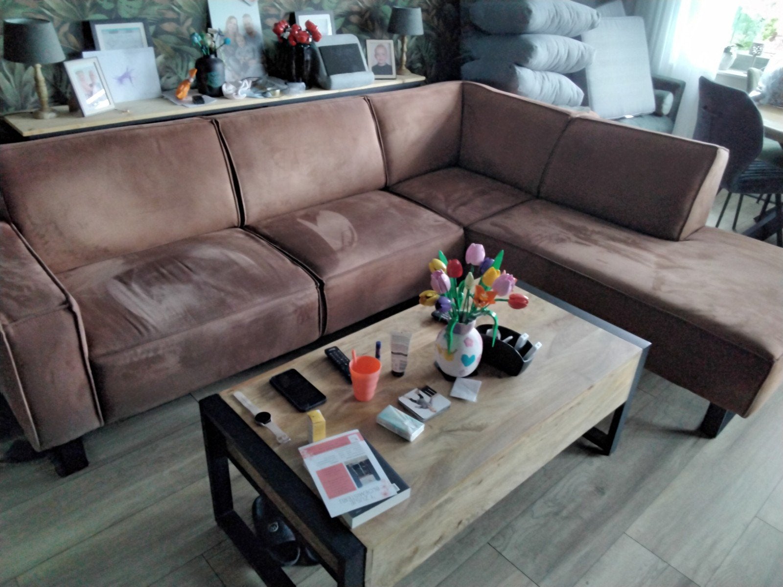 3 zit bank met lounge gedeelte, Ophalen of Verzenden, Vierpersoons of meer