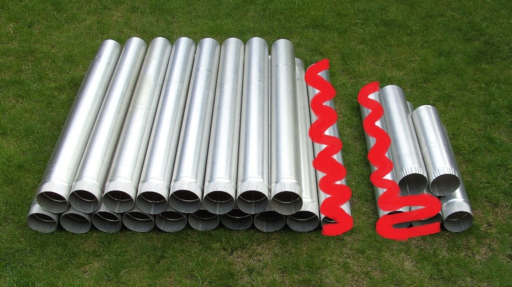 partij aluminium afvoer ventilatie buizen - Giveg div. maten, Afvoer, Aluminium, Ophalen of Verzenden, Zo goed als nieuw