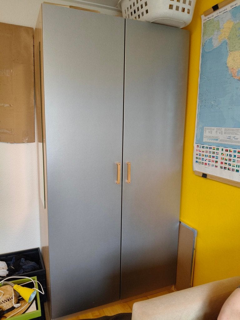 2 kastdeuren IKEA Brevik voor PAX-kast (Zilvergrijs), Ophalen, Overige materialen, Gebruikt, 50 tot 100 cm