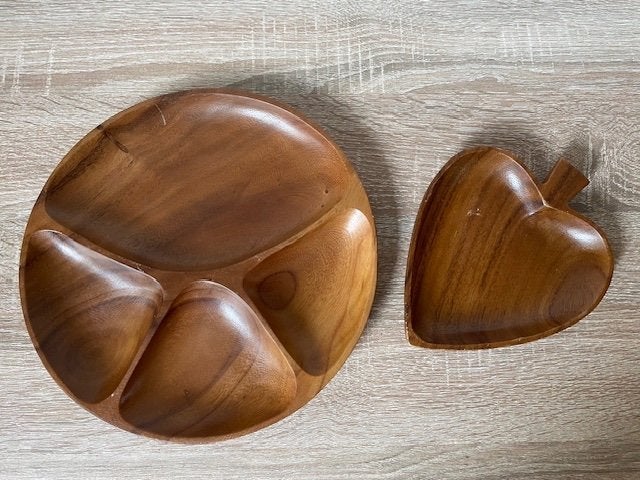 2 Houten serveerschalen , Gebruikt, Schaal, Ophalen of Verzenden, Overige vormen