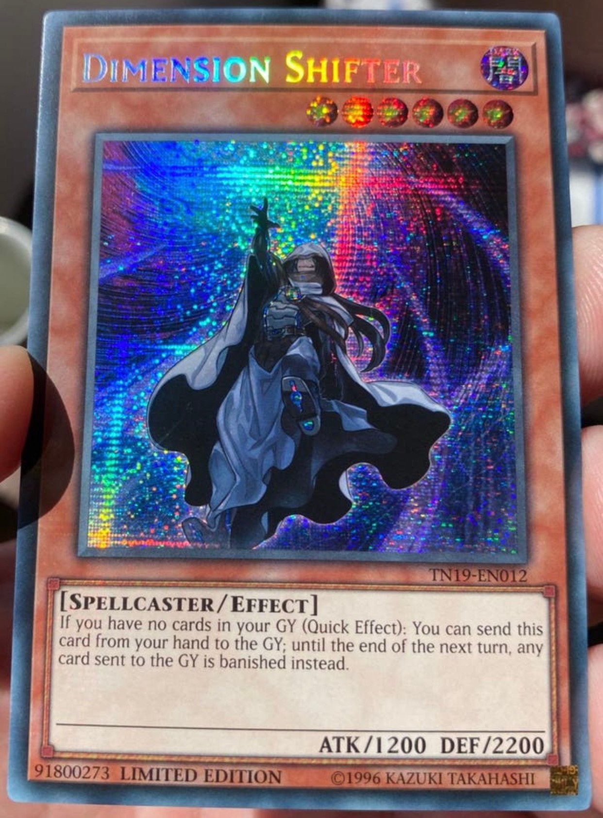 Yu-Gi-Oh! Dimension Shifter TN19 Limited Edition !, Ophalen of Verzenden, Zo goed als nieuw, Losse kaart, Foil